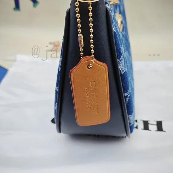 🎶🎶Coach Teri Shoulder Bag In Signature Denim - Picture 9 of 11